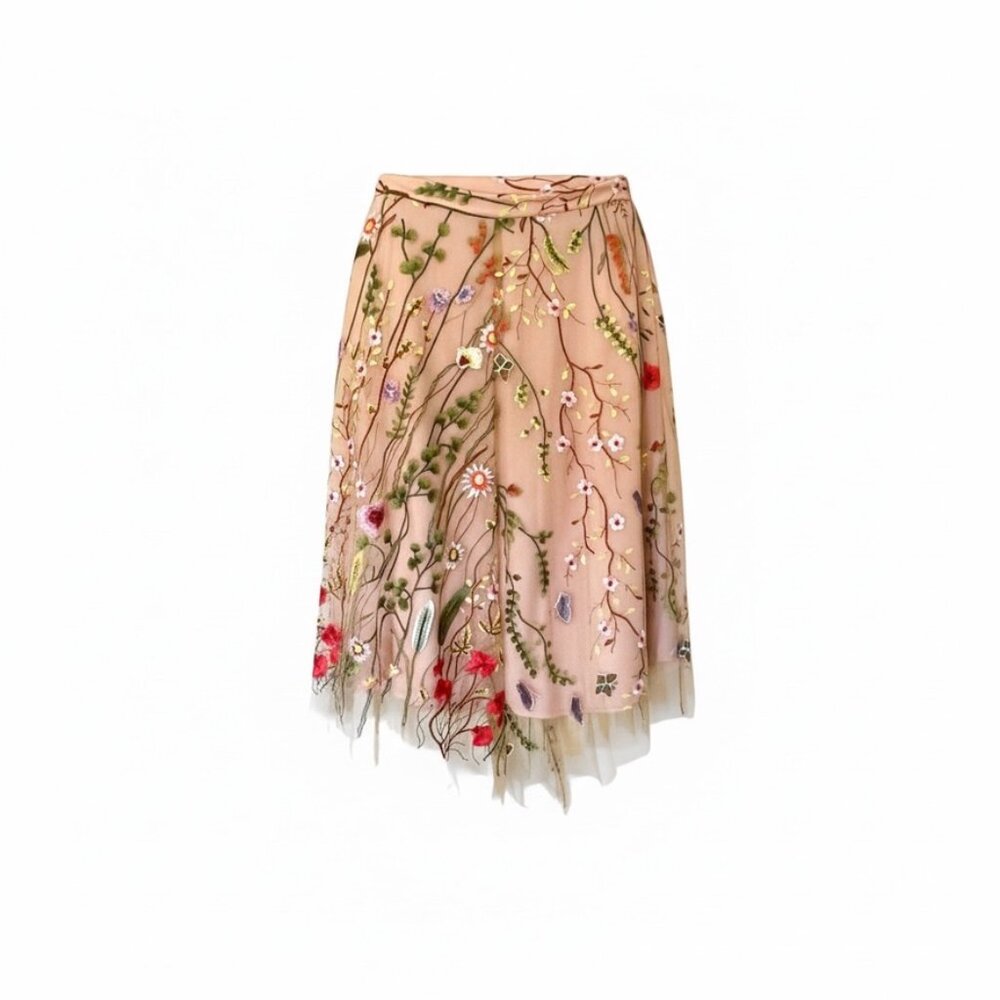 Eva Franco Waverly Garden Skirt 10 Organza Floral Romantic Cottagecore Fairy - Picture 2 of 11